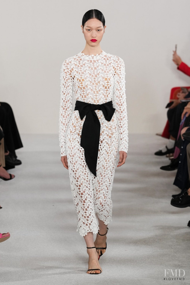 Chloe Oh featured in  the Carolina Herrera fashion show for Spring/Summer 2023