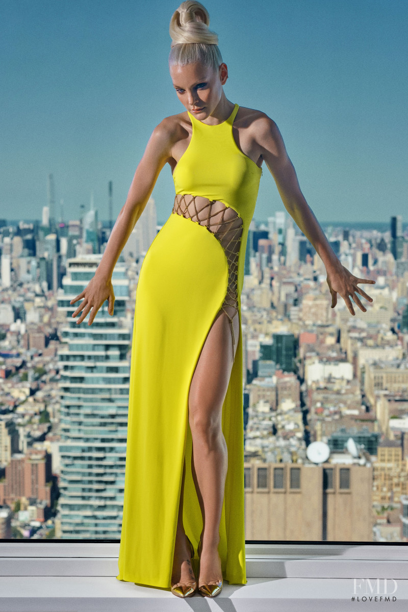 Jessica Stam featured in  the Dundas lookbook for Spring/Summer 2023