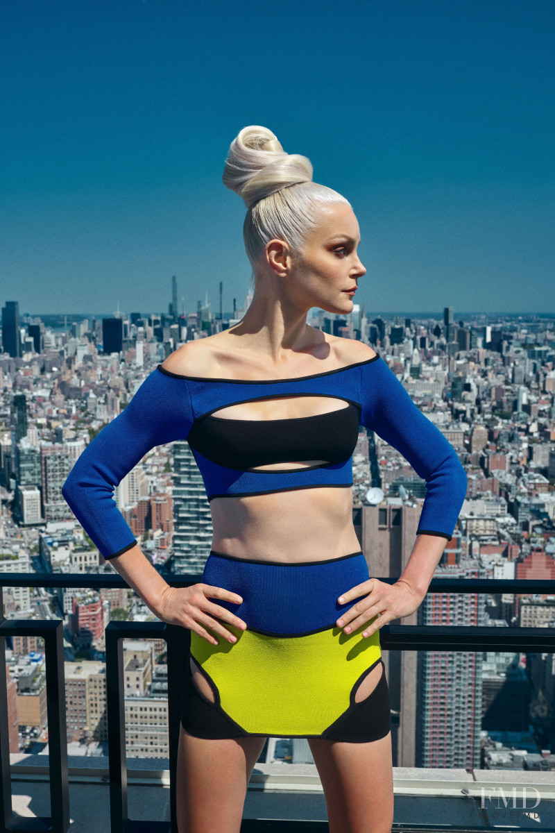 Jessica Stam featured in  the Dundas lookbook for Spring/Summer 2023