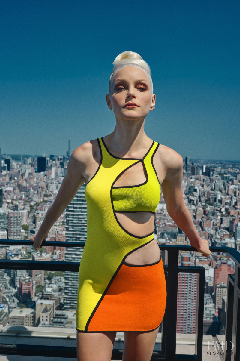Jessica Stam featured in  the Dundas lookbook for Spring/Summer 2023
