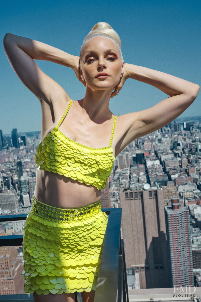 Jessica Stam featured in  the Dundas lookbook for Spring/Summer 2023