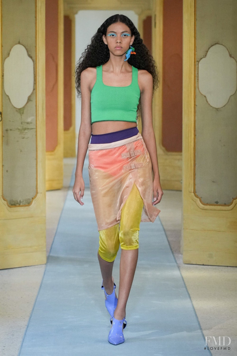Nazarit Machin featured in  the DSquared2 fashion show for Spring/Summer 2023