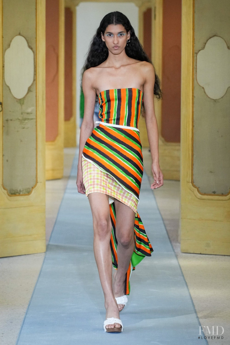 Jennifer Matias featured in  the DSquared2 fashion show for Spring/Summer 2023