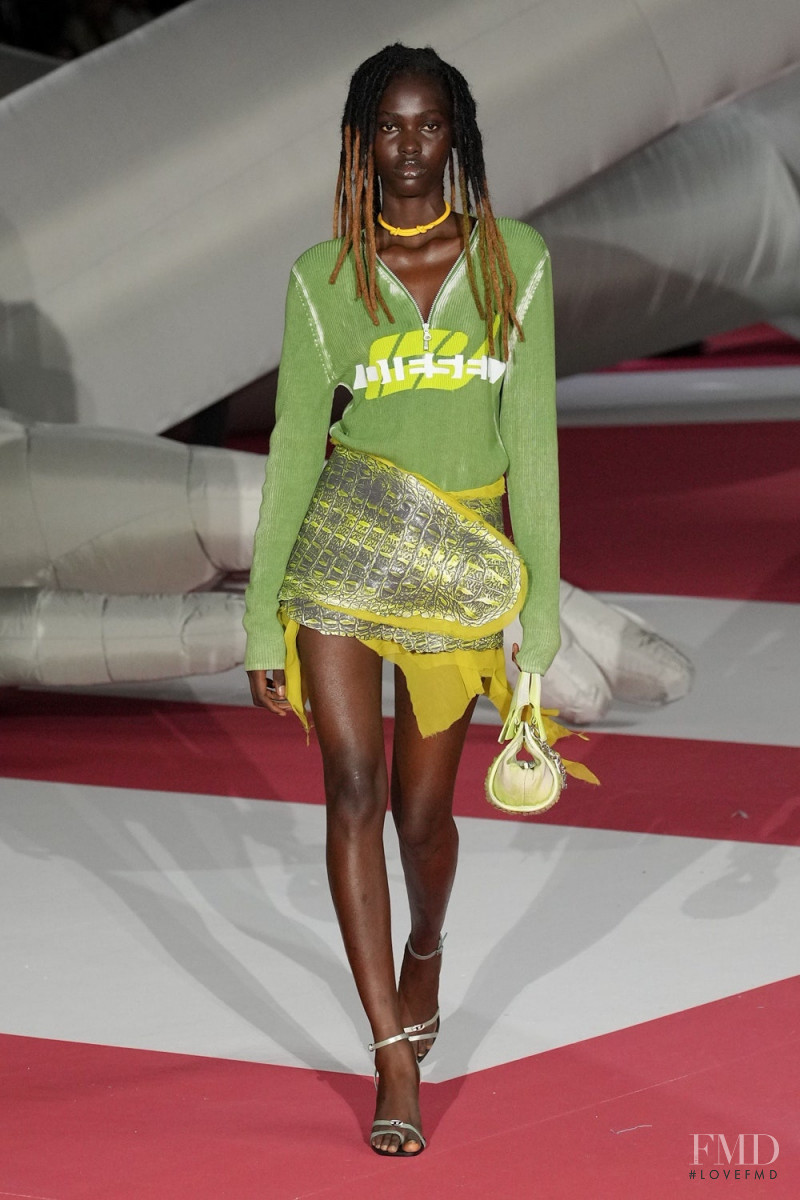 Divine Nwaokogba featured in  the Diesel fashion show for Spring/Summer 2023