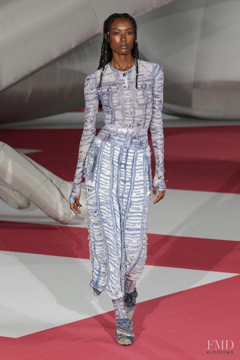 Amelie Nsengiyumva featured in  the Diesel fashion show for Spring/Summer 2023