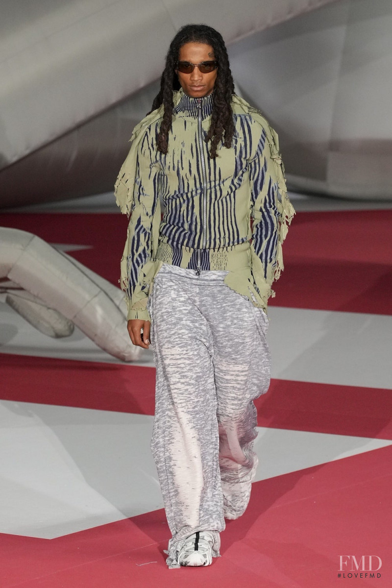 Jalin Johnson featured in  the Diesel fashion show for Spring/Summer 2023