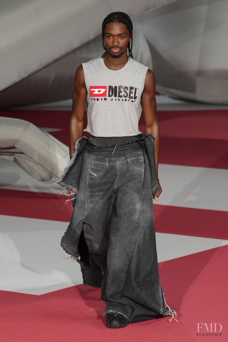 Alton Mason featured in  the Diesel fashion show for Spring/Summer 2023