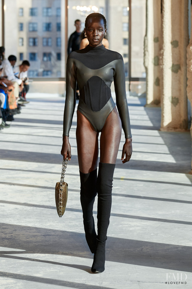 Akuol Deng Atem featured in  the Dion Lee fashion show for Spring/Summer 2023