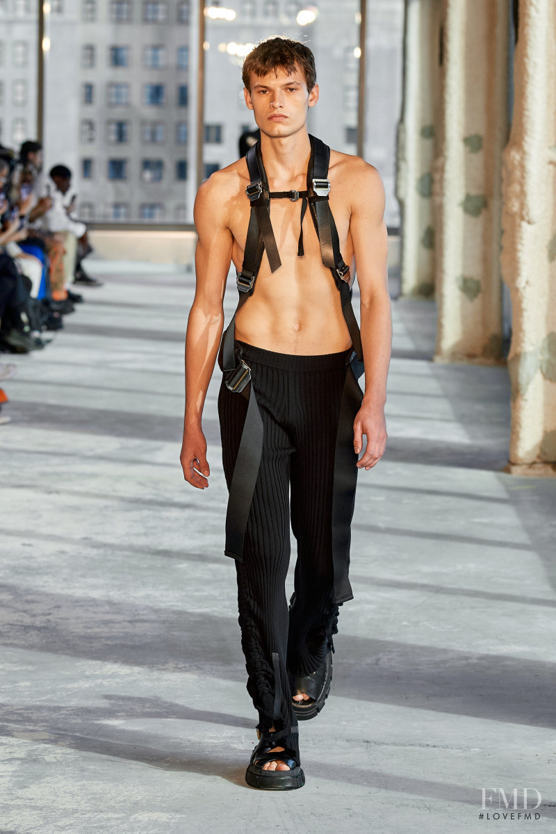 Louis Goeckenjan featured in  the Dion Lee fashion show for Spring/Summer 2023