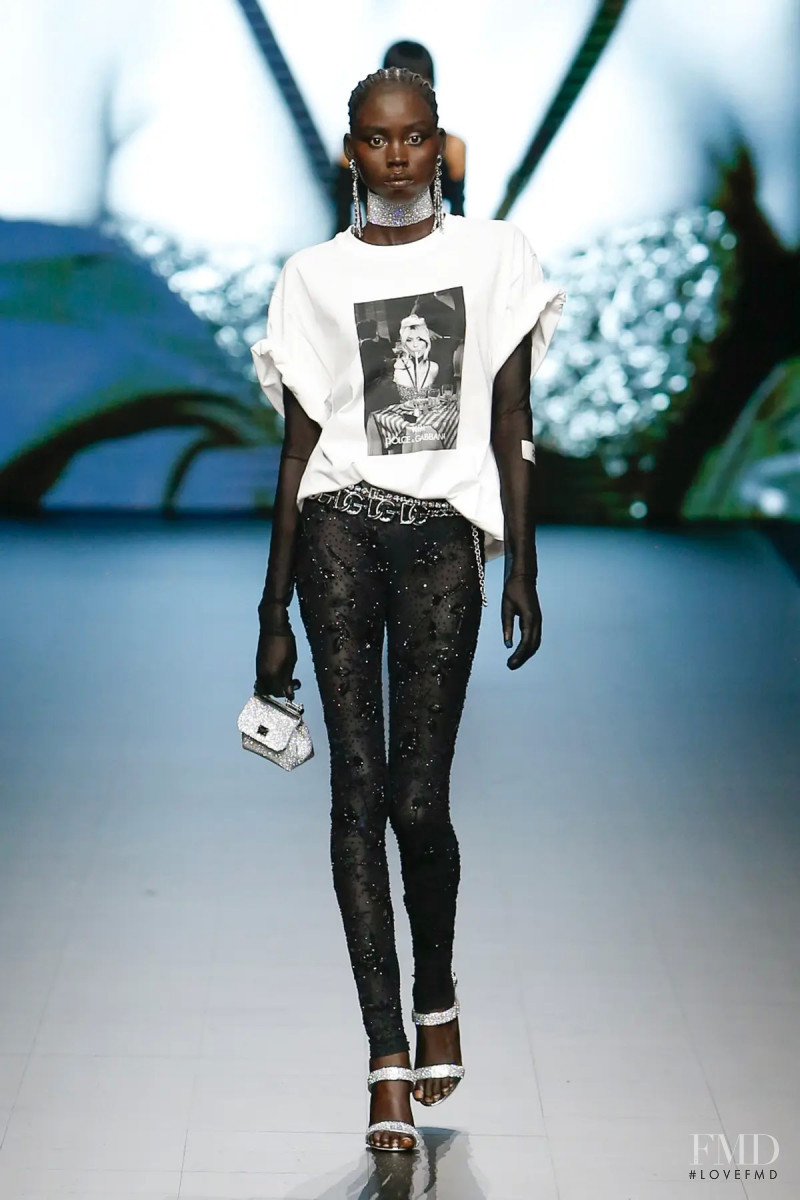 Nyanderi Deng featured in  the Dolce & Gabbana fashion show for Spring/Summer 2023