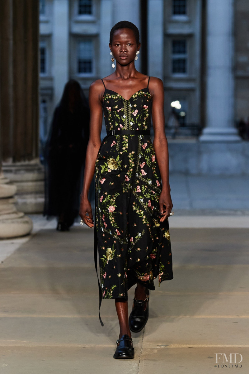 Anyiel Majok featured in  the Erdem fashion show for Spring/Summer 2023