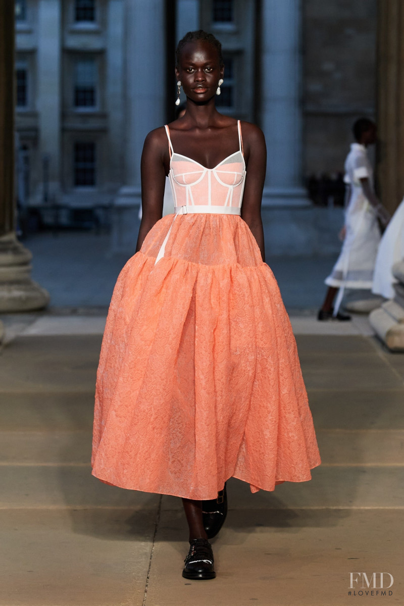 Koujayn Nyajuok Wiew featured in  the Erdem fashion show for Spring/Summer 2023