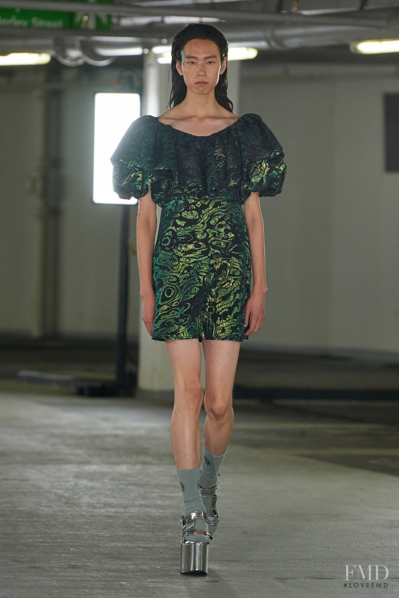 Gyu Hyun Kim featured in  the Edward Crutchley fashion show for Spring/Summer 2023