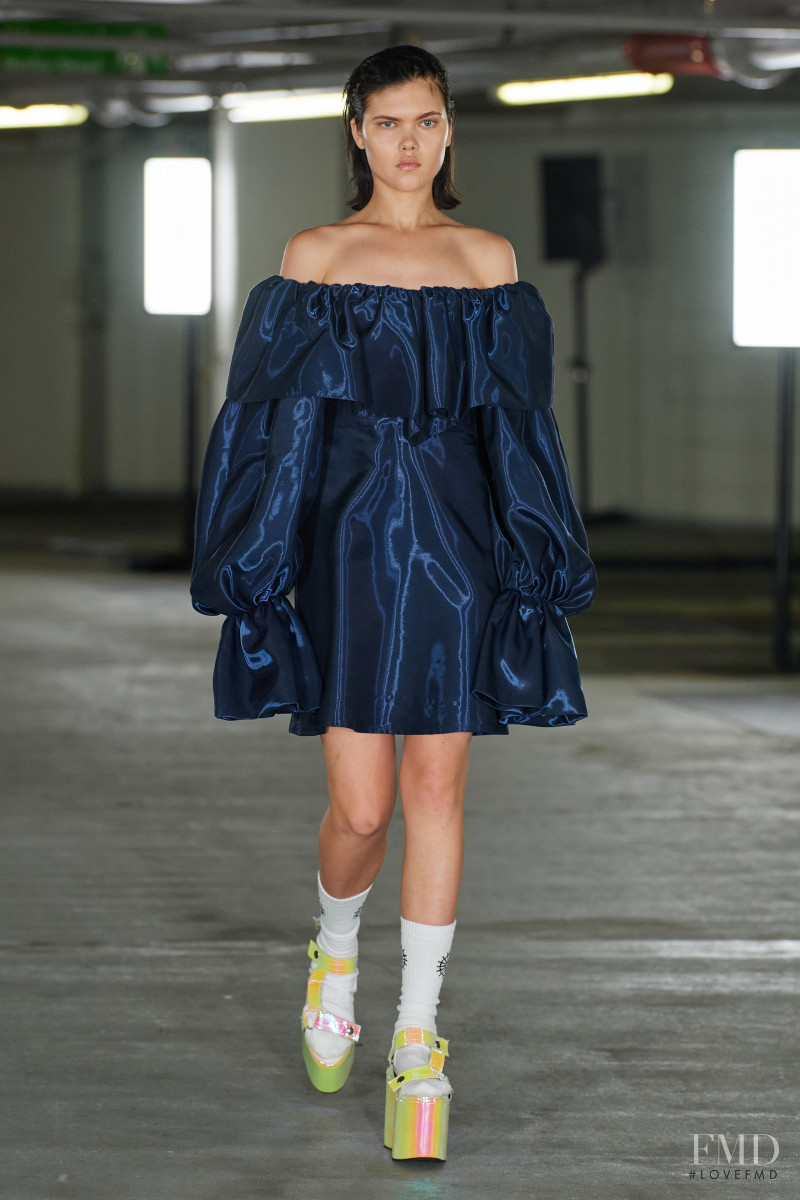 Aleksandra Sasha Krivosheya featured in  the Edward Crutchley fashion show for Spring/Summer 2023