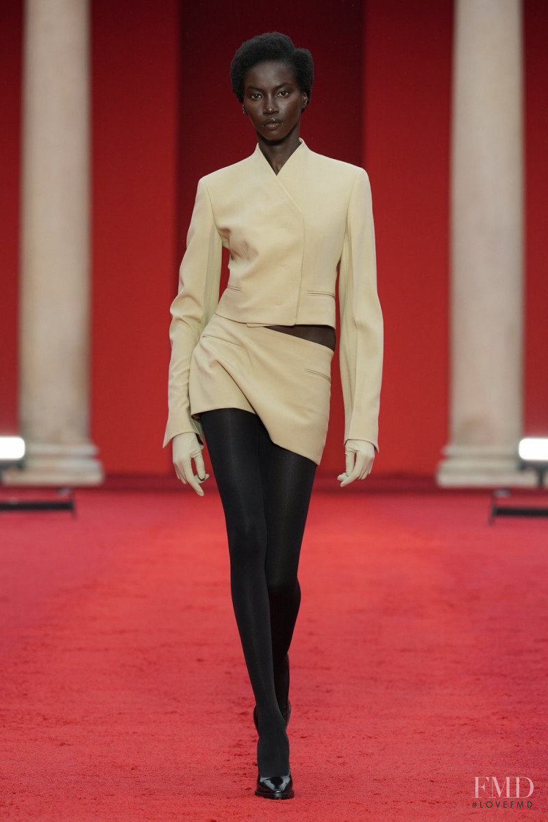 Anok Yai featured in  the Salvatore Ferragamo fashion show for Spring/Summer 2023