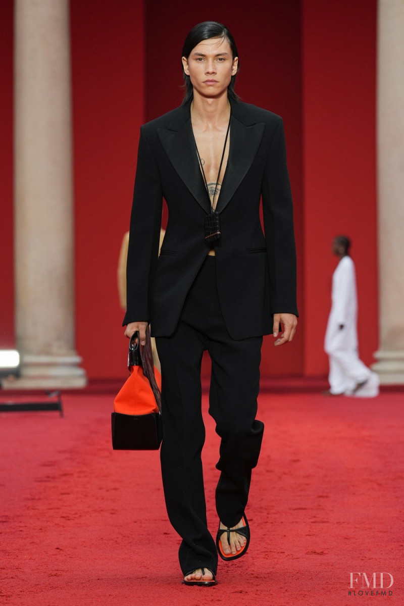 Eduards Kraule featured in  the Salvatore Ferragamo fashion show for Spring/Summer 2023