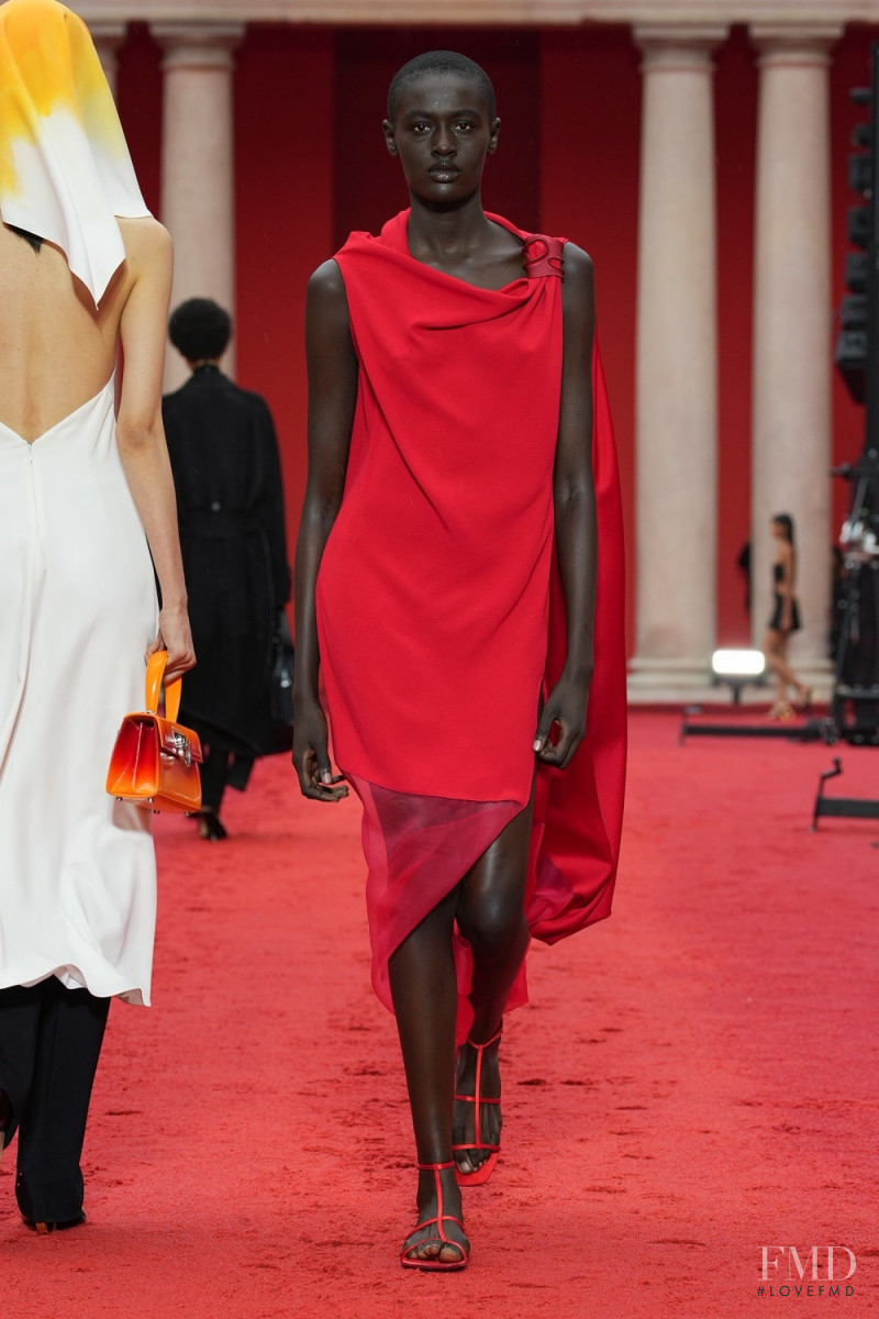 Nyawurh Chuol featured in  the Salvatore Ferragamo fashion show for Spring/Summer 2023