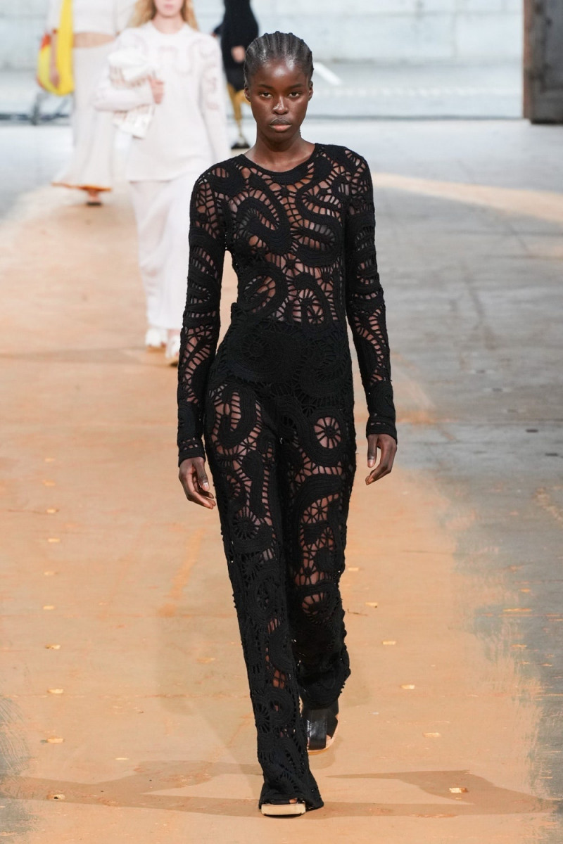 Isha Senghore featured in  the Gabriela Hearst fashion show for Spring/Summer 2023