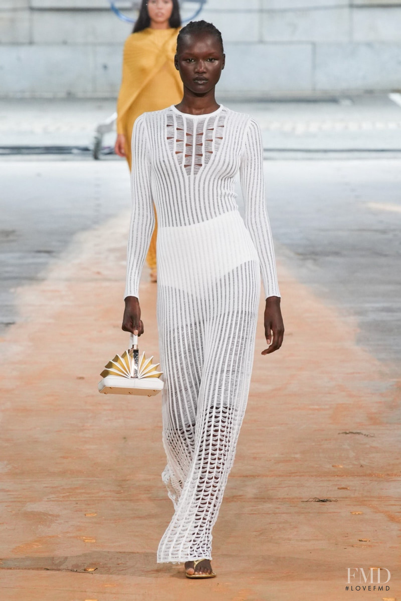 Abeny Nhial featured in  the Gabriela Hearst fashion show for Spring/Summer 2023