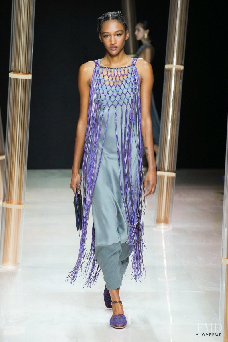 Coralie Jean-Francois featured in  the Giorgio Armani fashion show for Spring/Summer 2023