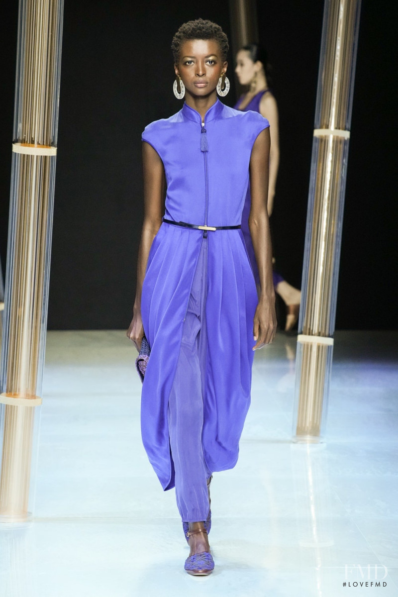 Amira Pinheiro featured in  the Giorgio Armani fashion show for Spring/Summer 2023