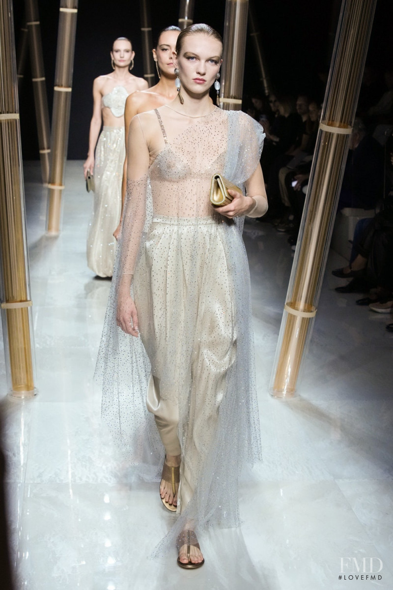 Lena Werner featured in  the Giorgio Armani fashion show for Spring/Summer 2023