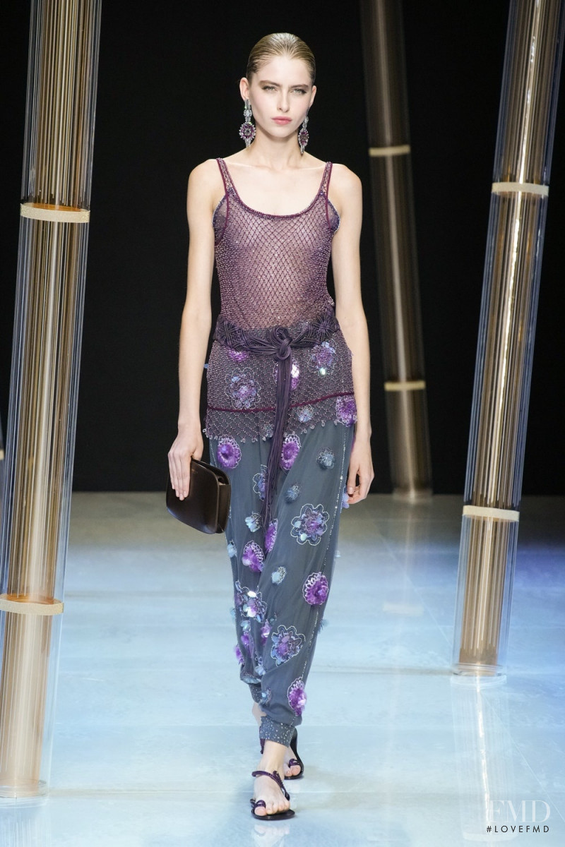 Olga Holinka featured in  the Giorgio Armani fashion show for Spring/Summer 2023