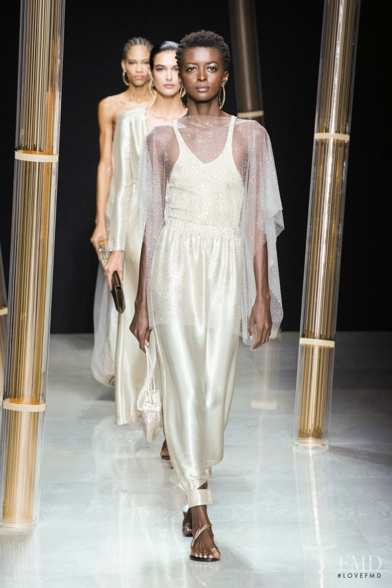 Amira Pinheiro featured in  the Giorgio Armani fashion show for Spring/Summer 2023