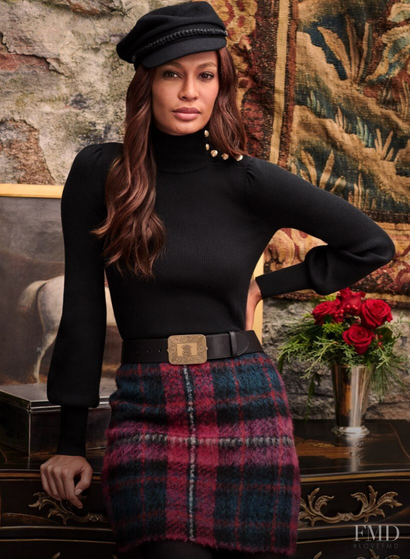 Joan Smalls featured in  the Ralph Lauren Lauren by Ralph Lauren Holiday 2022 advertisement for Holiday 2022