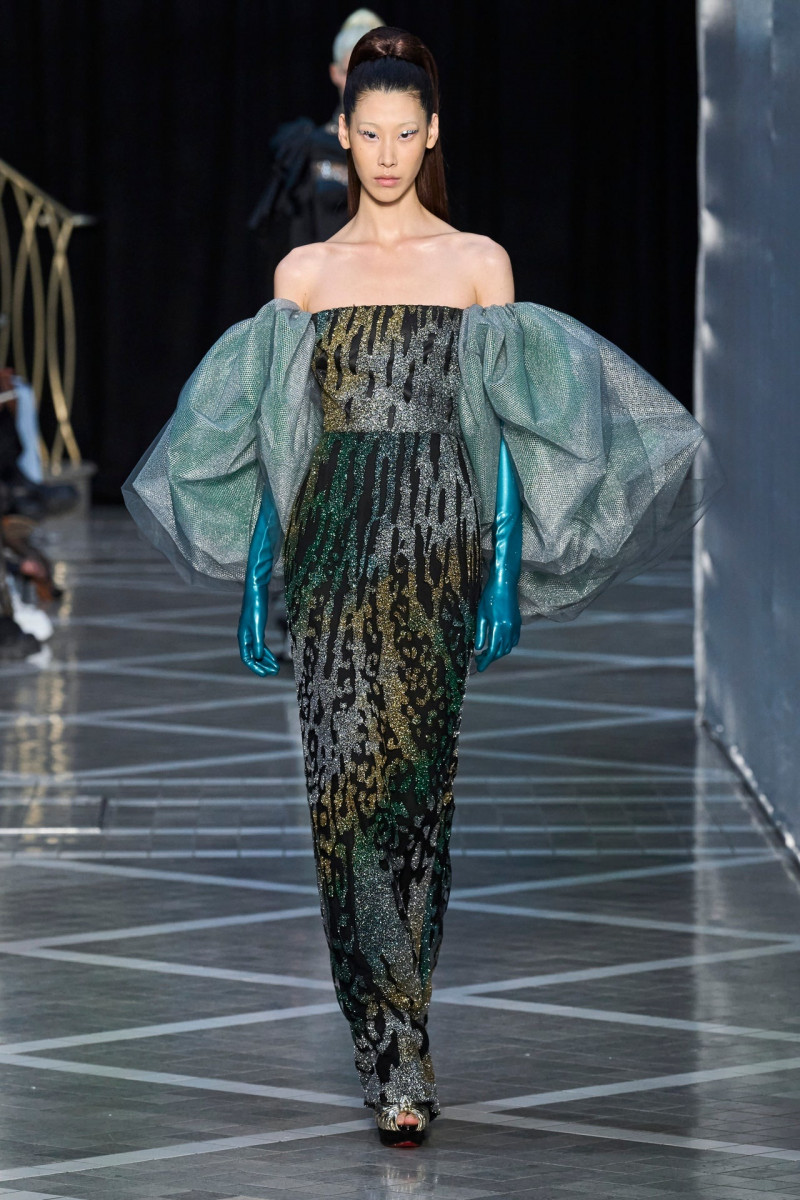 J Moon featured in  the Halpern fashion show for Spring/Summer 2023