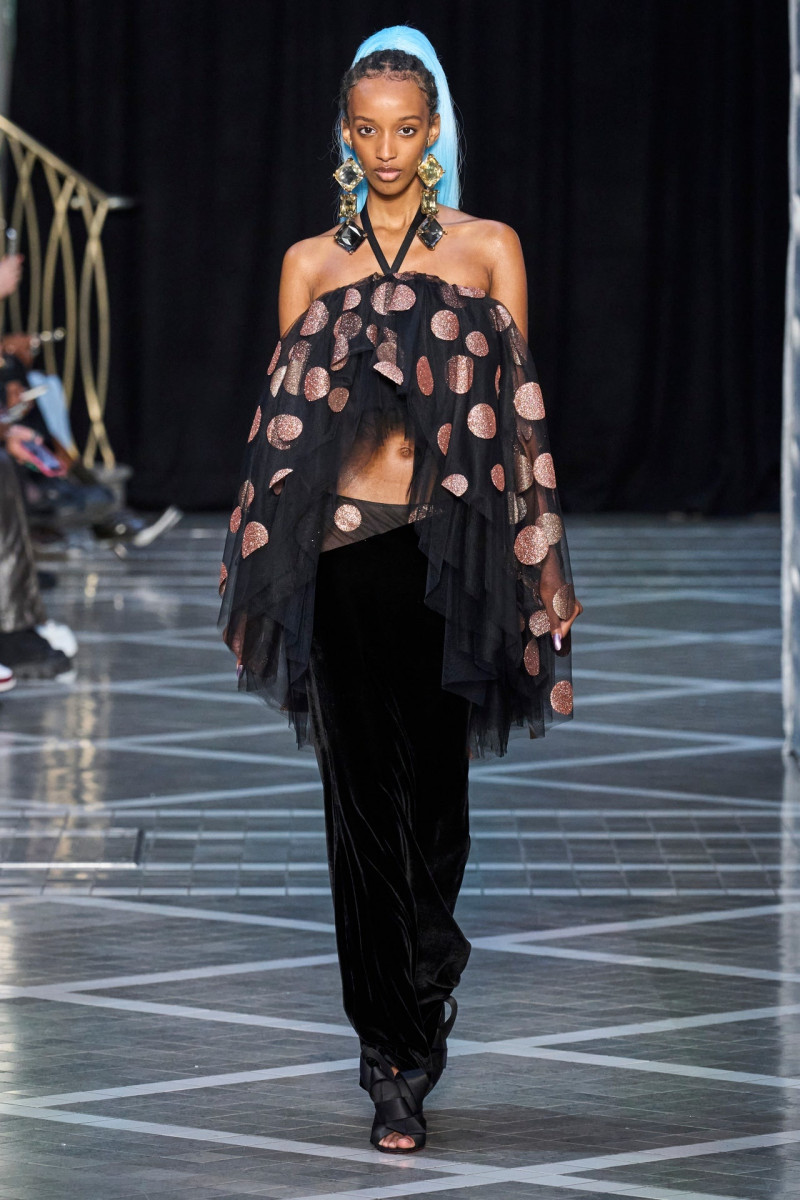 Nadah Abdulle featured in  the Halpern fashion show for Spring/Summer 2023