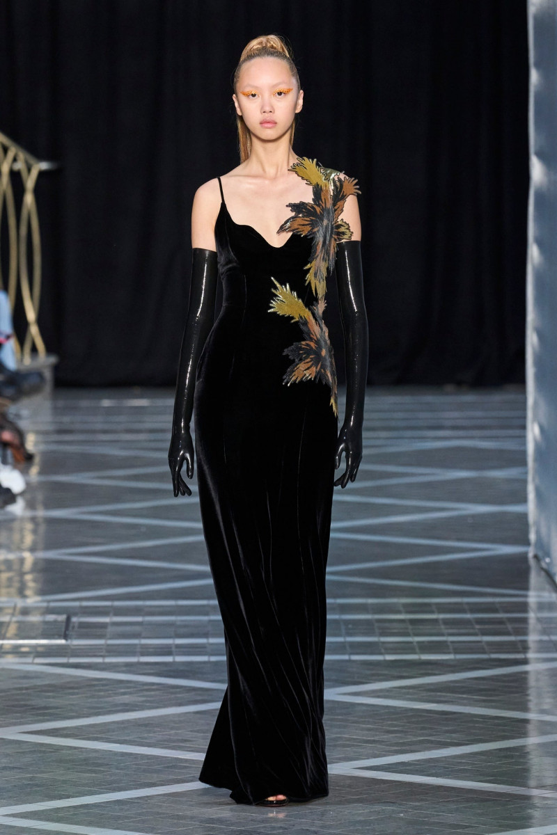 Jan Baiboon Arunpreechachai featured in  the Halpern fashion show for Spring/Summer 2023