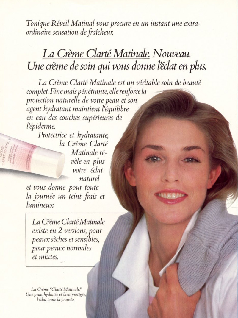 Anette Stai featured in  the Vichy advertisement for Winter 1989