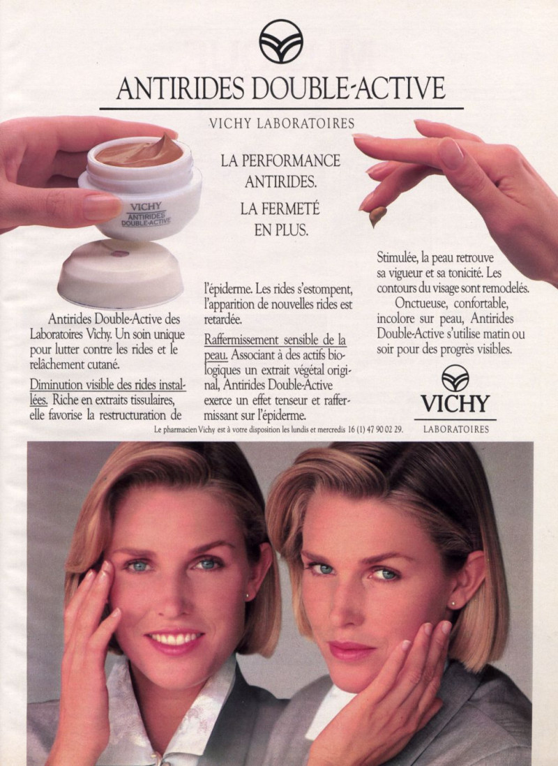 Anette Stai featured in  the Vichy advertisement for Winter 1989