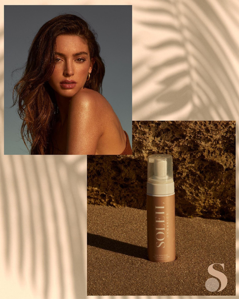 Celine Farach featured in  the Soleil Organics advertisement for Autumn/Winter 2022