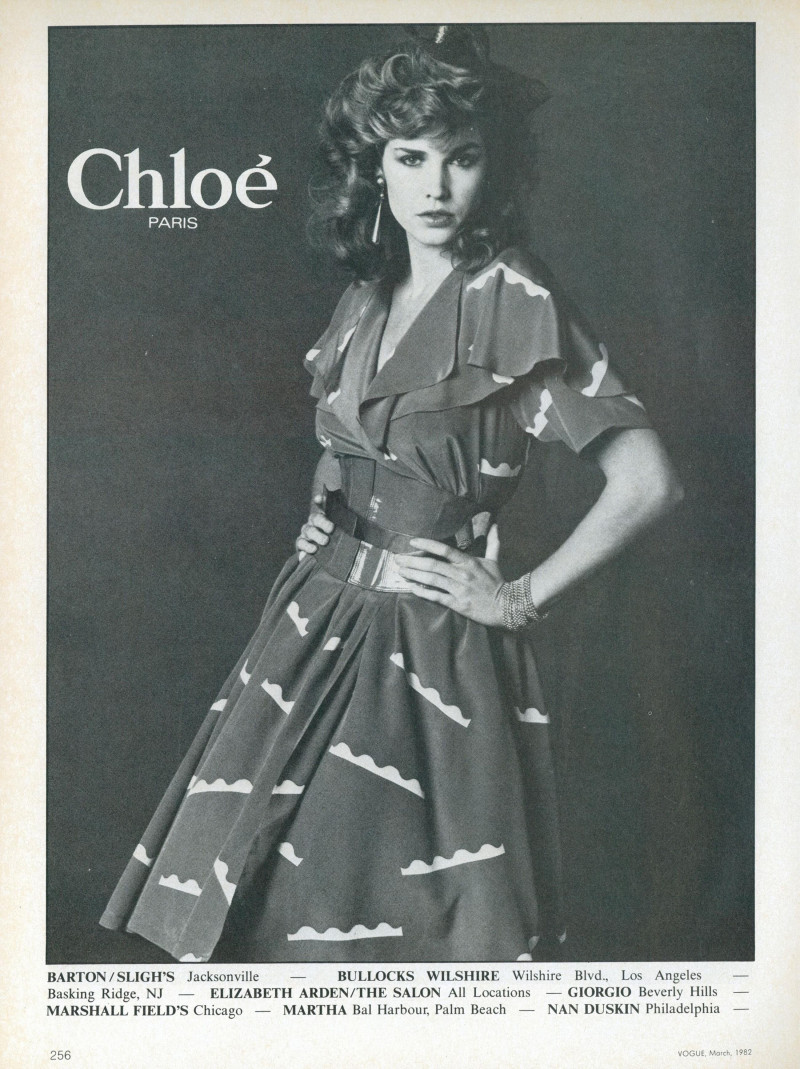 Anette Stai featured in  the Chloe advertisement for Spring/Summer 1982