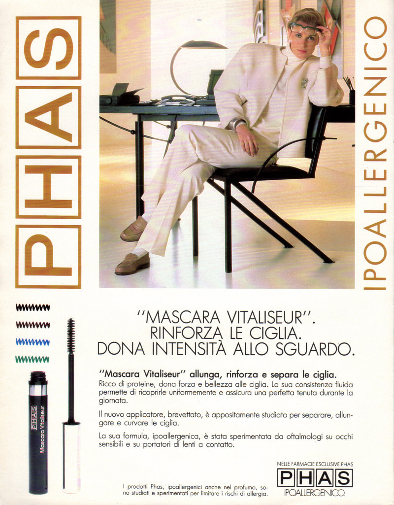 Anette Stai featured in  the PHAS advertisement for Autumn/Winter 1987