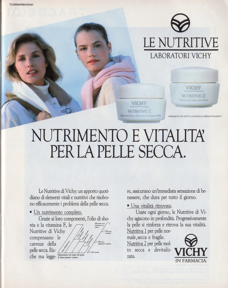 Anette Stai featured in  the Vichy Le Nutritive advertisement for Autumn/Winter 1987