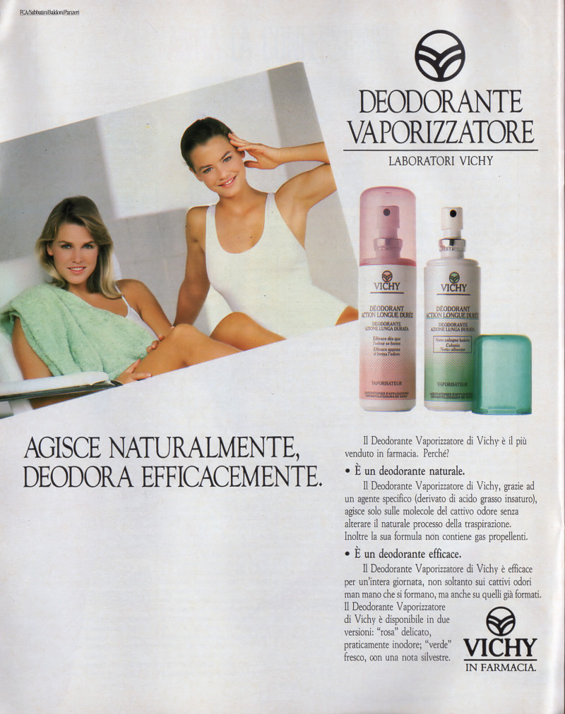 Anette Stai featured in  the Vichy advertisement for Spring/Summer 1988