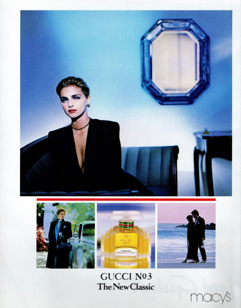 Simonetta Gianfelici featured in  the Gucci Fragrance No 3 advertisement for Autumn/Winter 1987