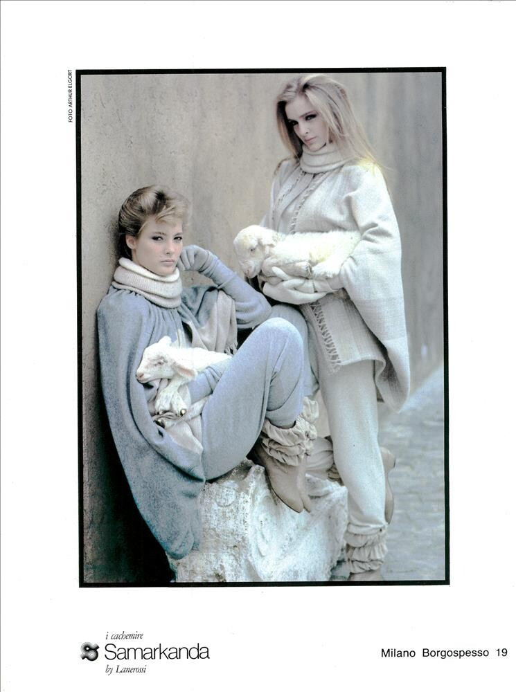 Simonetta Gianfelici featured in  the Laura Biagiotti advertisement for Autumn/Winter 1982