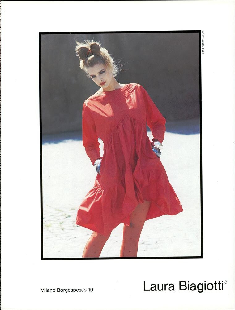 Simonetta Gianfelici featured in  the Laura Biagiotti advertisement for Autumn/Winter 1982