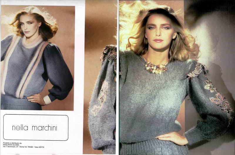 Simonetta Gianfelici featured in  the Nella Marchini advertisement for Autumn/Winter 1983