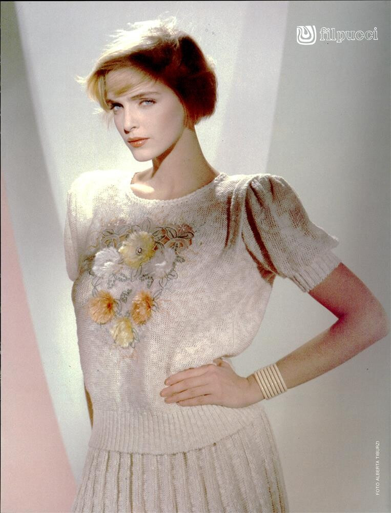 Simonetta Gianfelici featured in  the Nella Marchini advertisement for Spring/Summer 1984