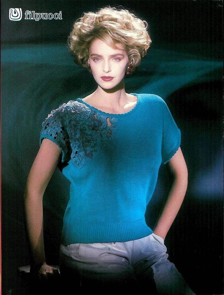 Simonetta Gianfelici featured in  the Nella Marchini advertisement for Spring/Summer 1986