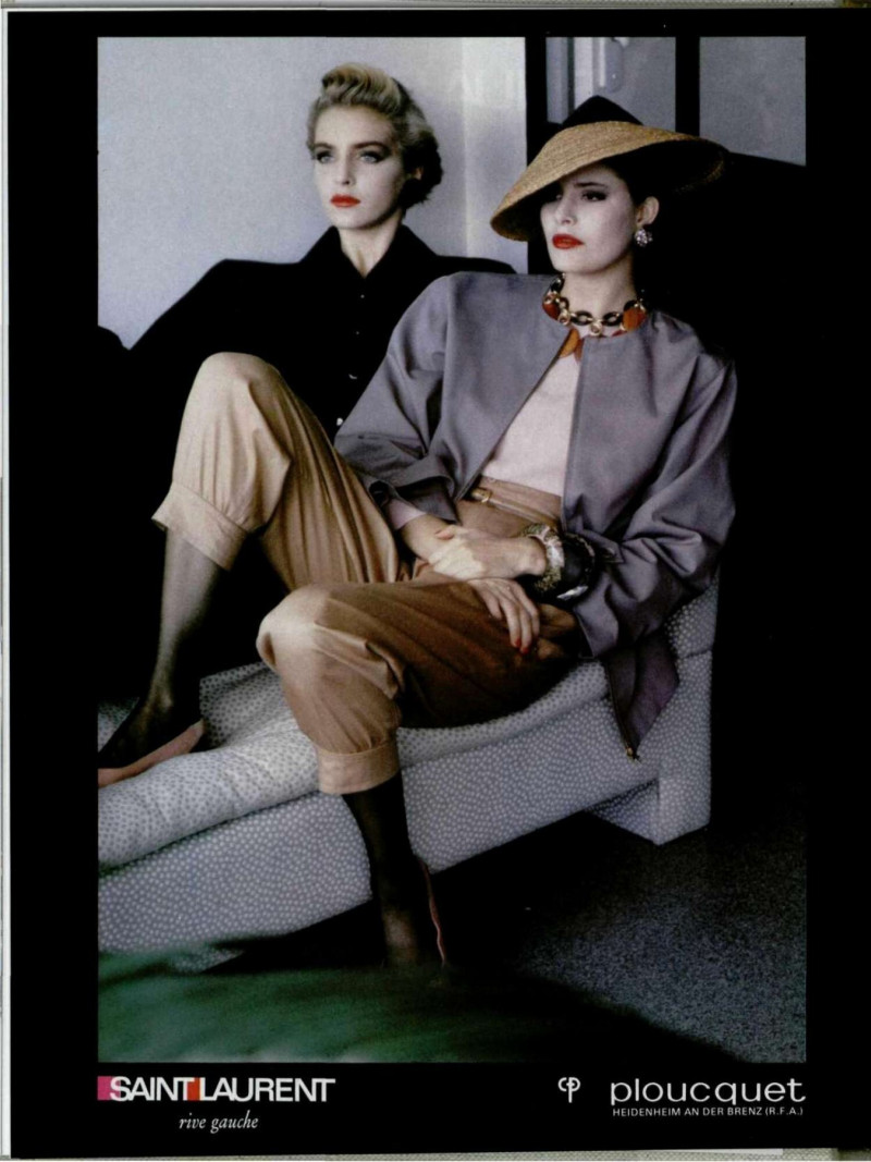 Simonetta Gianfelici featured in  the Saint Laurent advertisement for Autumn/Winter 1985