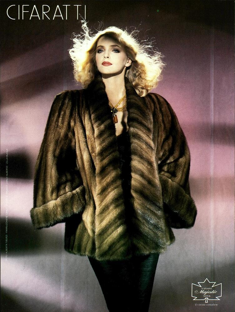 Simonetta Gianfelici featured in  the Cifaratti advertisement for Autumn/Winter 1983