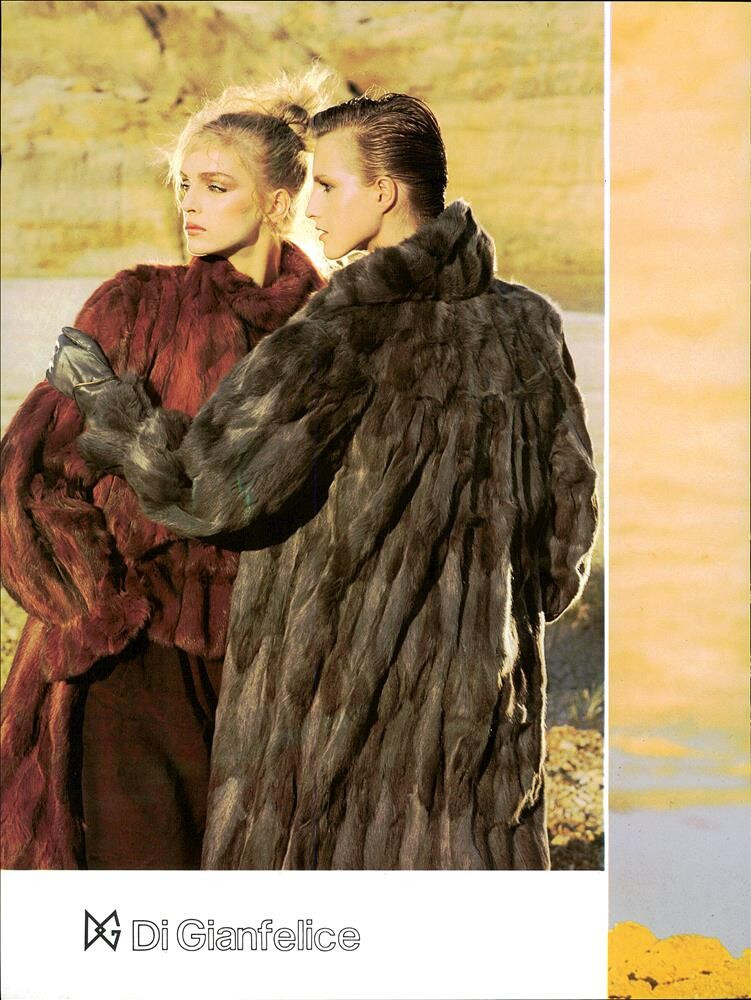 Simonetta Gianfelici featured in  the Di Gianfelice advertisement for Autumn/Winter 1981