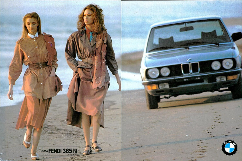 Simonetta Gianfelici featured in  the Fendi advertisement for Spring/Summer 1982