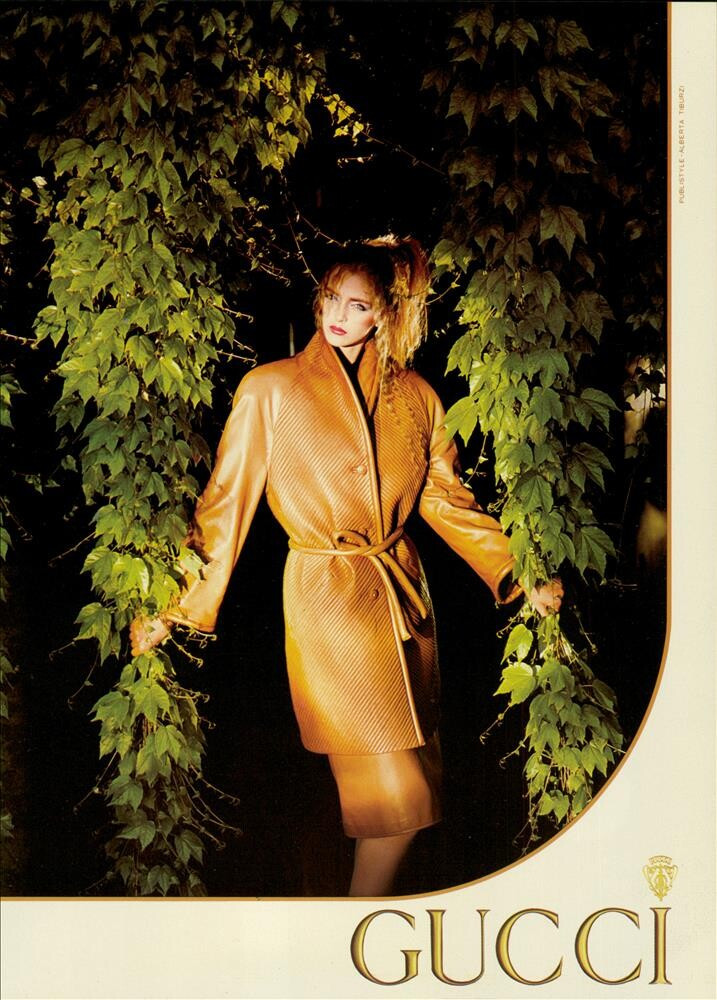 Simonetta Gianfelici featured in  the Gucci advertisement for Autumn/Winter 1981